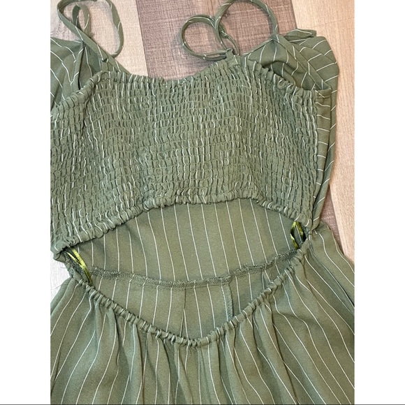 SOLD Flying Tomato Green Striped Sleeveless Wide Leg Open Back - Picture 6 of 7